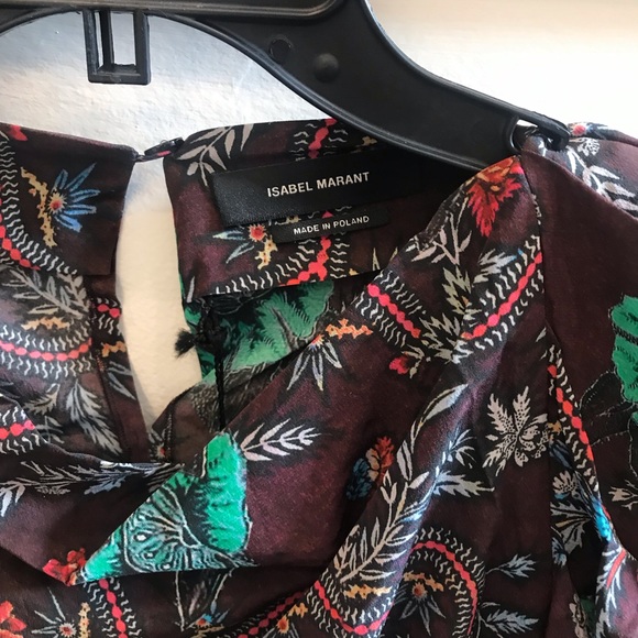ISABEL MARANT PRINTED GATHERED SHOULDER BLOUSE 38 - Picture 3 of 9